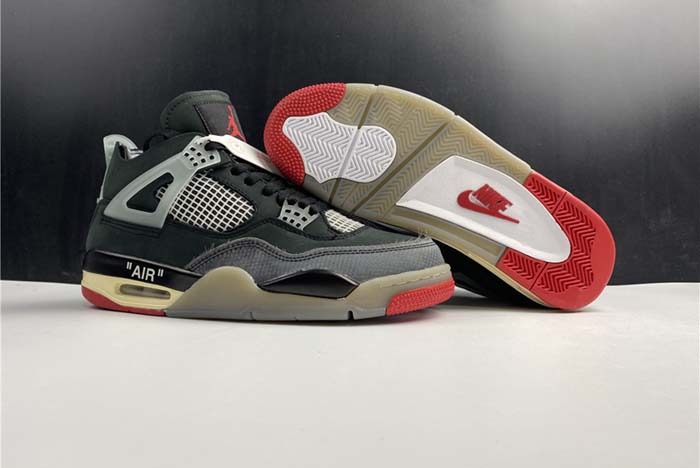 OFF-WHITE x Air Jordan 4 “Bred  CV9308 001