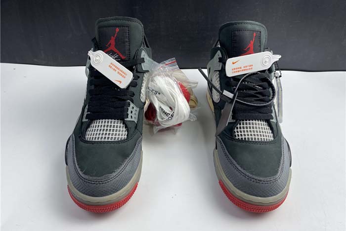 OFF-WHITE x Air Jordan 4 “Bred  CV9308 001